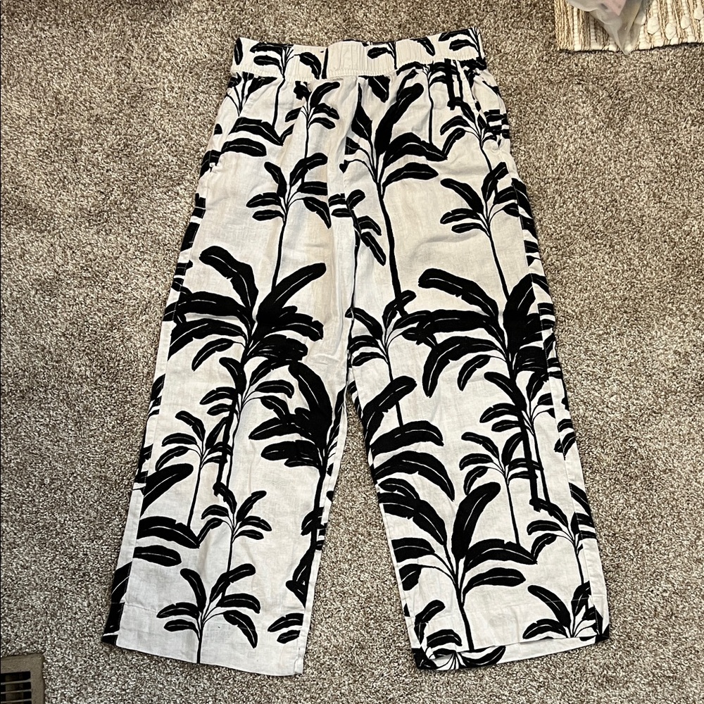 Tahari 100% Linen Bold Print Pants